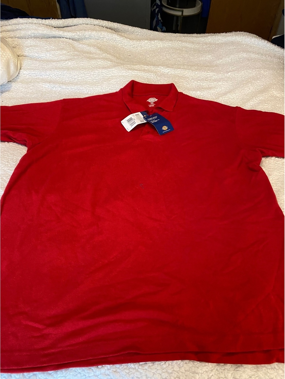 Dickies Young Adult Pique Polo Shirt Red 2XL XXL NWT Short Sleeve Uniform